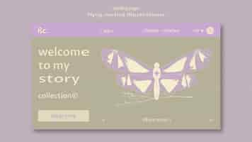 Free PSD flying mystical landing page web template