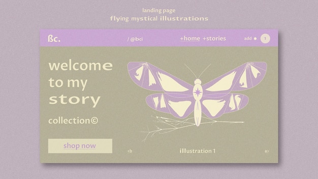 Flying mystical landing page web template