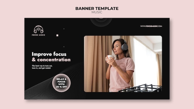 Focus music banner template