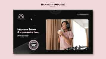 Free PSD focus music banner template