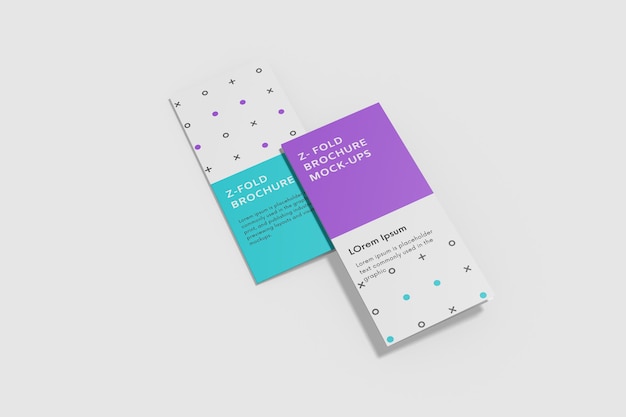 Fold brochure mockup design isolated