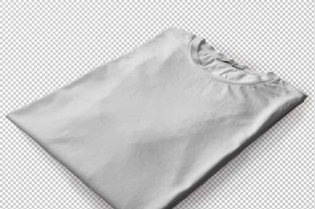 Free PSD folded white tshirt over wood surface