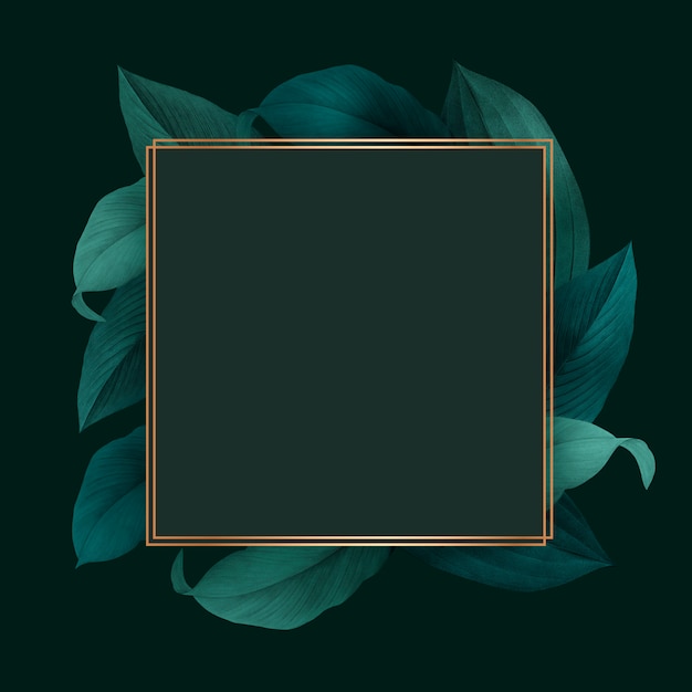 Free PSD foliage decorated frame