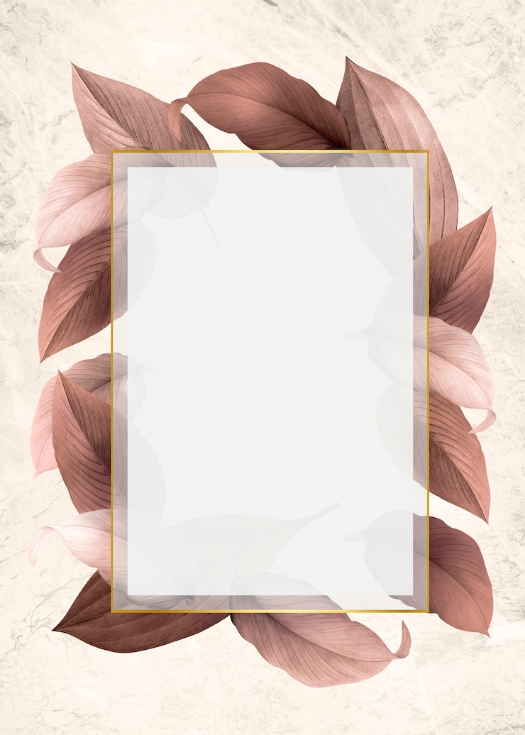 Free PSD foliage decorated frame