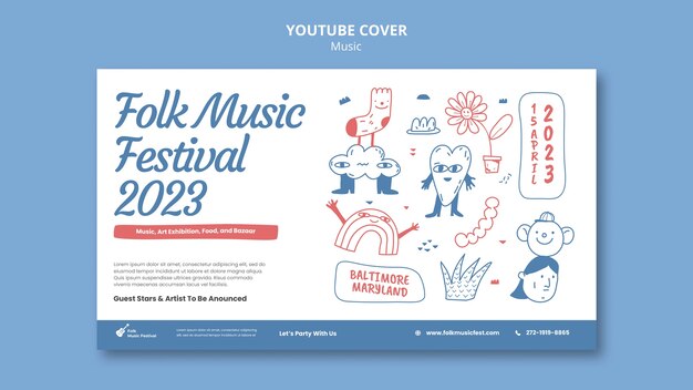 Free PSD folk music festival template design