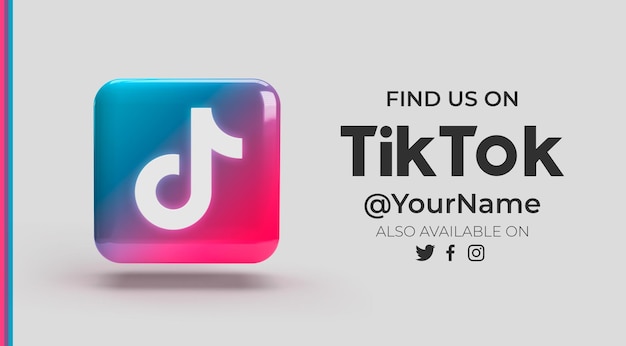 PSD gratuito banner di acquisizione follower per tiktok