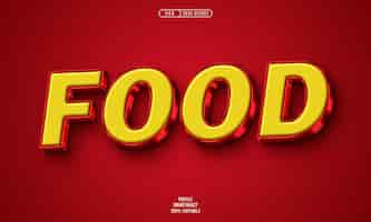 Free PSD food 3d editable text effect