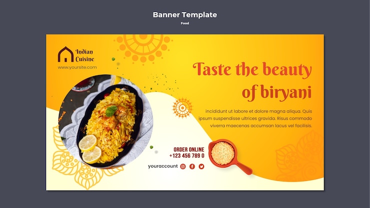 मुफ़्त PSD food banner design template