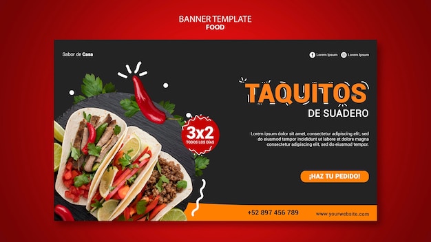 Free PSD food banner template design