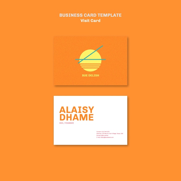 Free PSD food bistro horizontal business card template