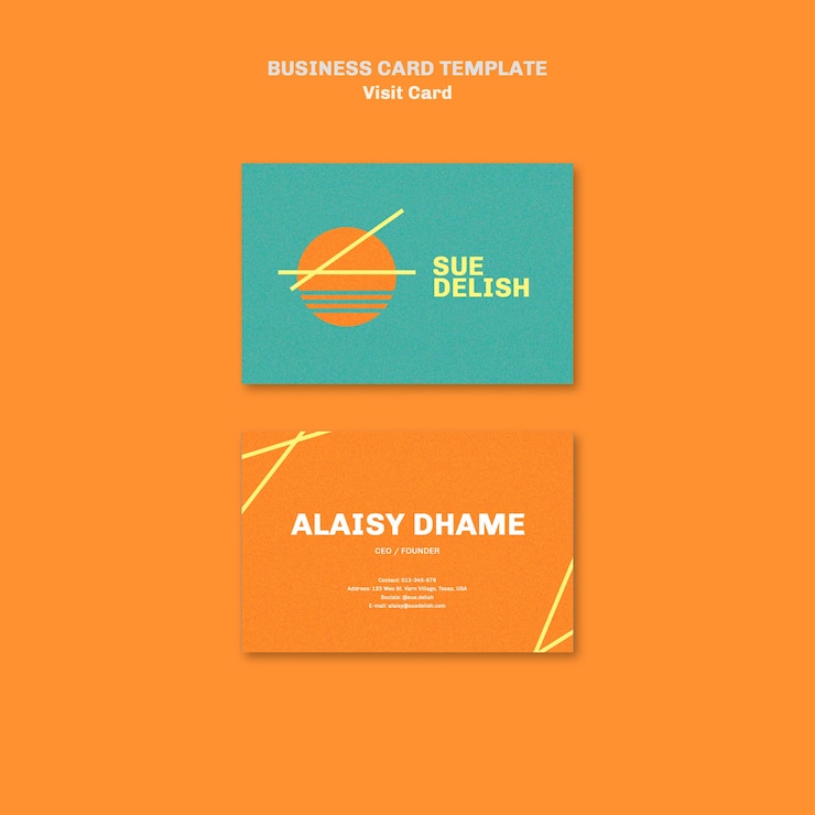 Free PSD food bistro horizontal business card template