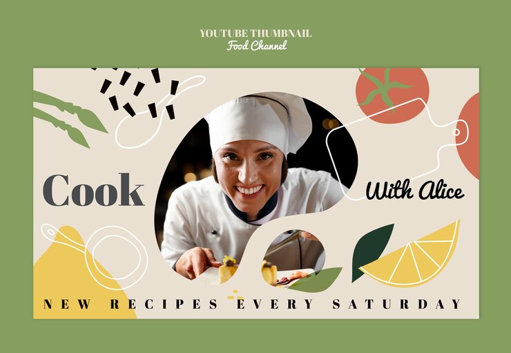 Free PSD food channel youtube thumbnail