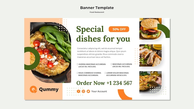 Free PSD food concept banner template