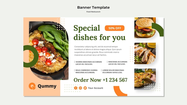 Free PSD food concept banner template
