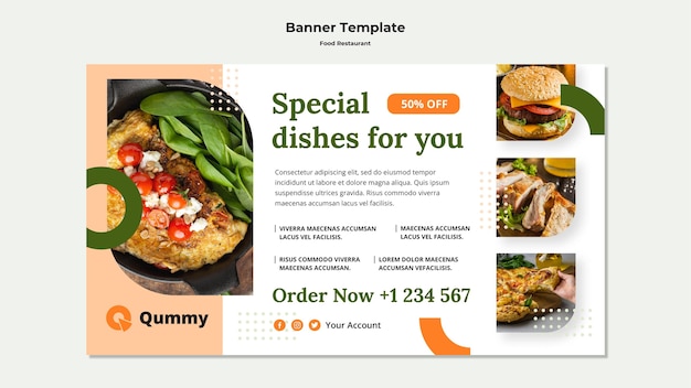 Food concept banner template