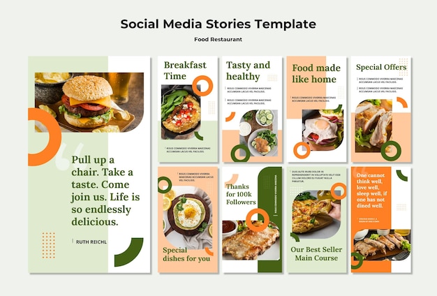 Free PSD food concept social media stories template