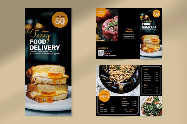 Food Delivery Brochure Template PSD – Free PSD Download