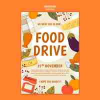 Free PSD food drive event invitation template