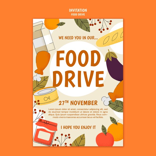 food drive event invitation template