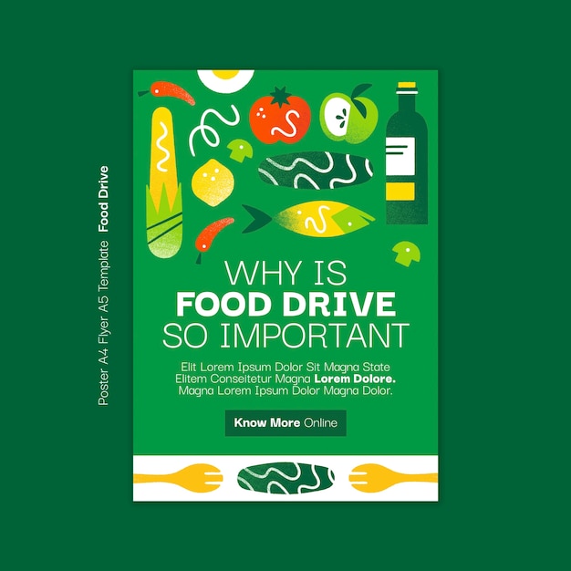 Free PSD food drive template design