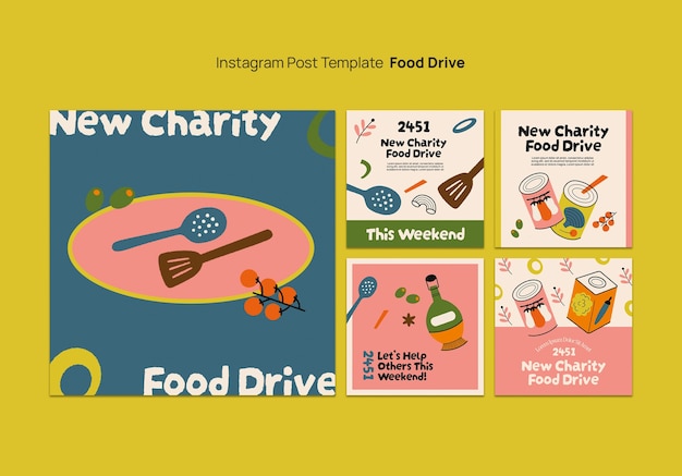 Free PSD food drive template design