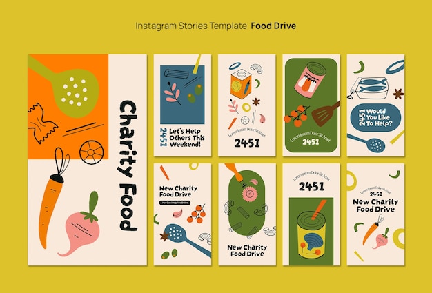 Free PSD food drive template design
