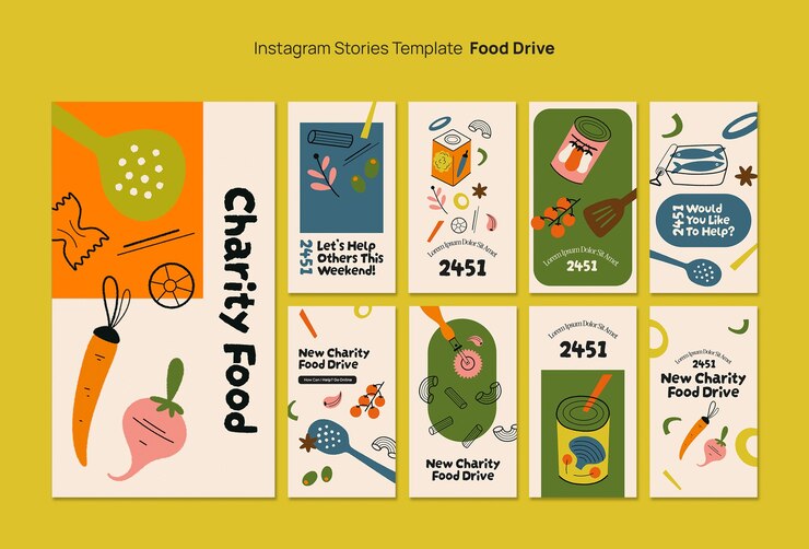 Free PSD food drive template design