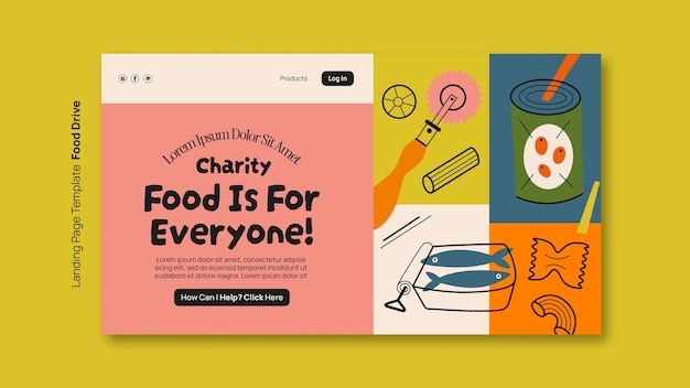 Free PSD food drive template design