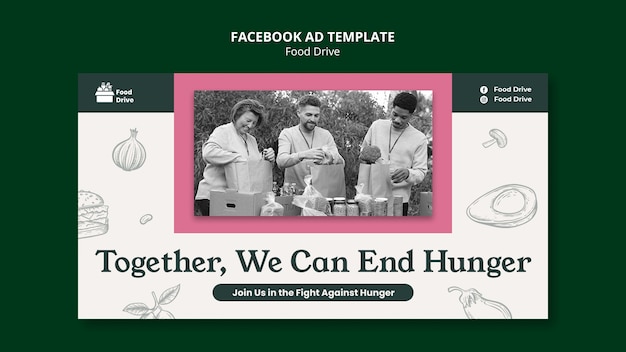 Free PSD food drive template design