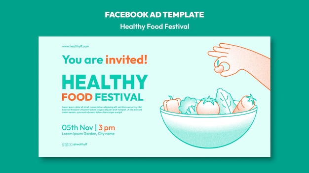 Бесплатный PSD Шаблон фейсбука фестиваля еды