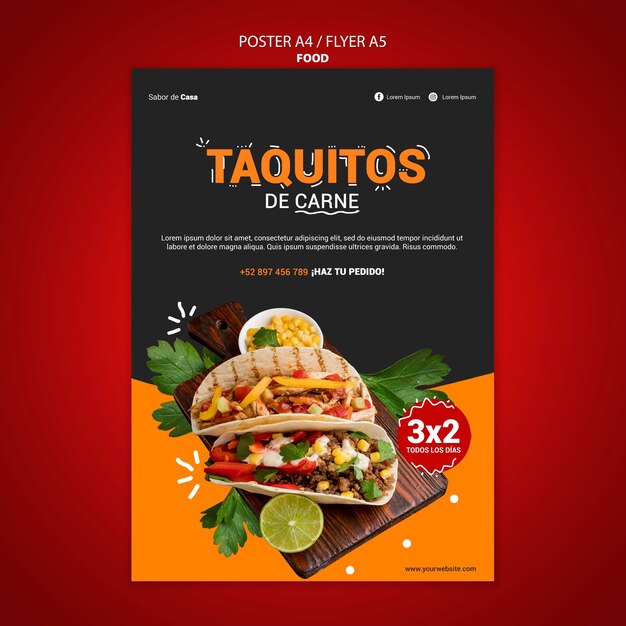 Food flyer and poster template design