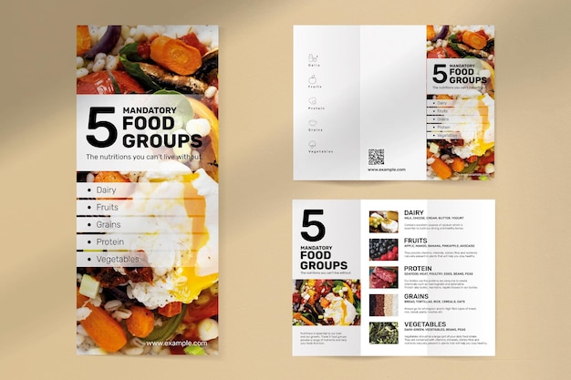 Modello di brochure del gruppo alimentare psd