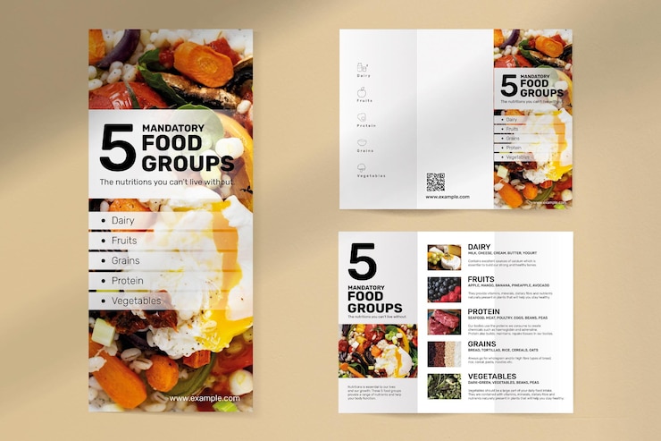 Free PSD food group brochure template psd