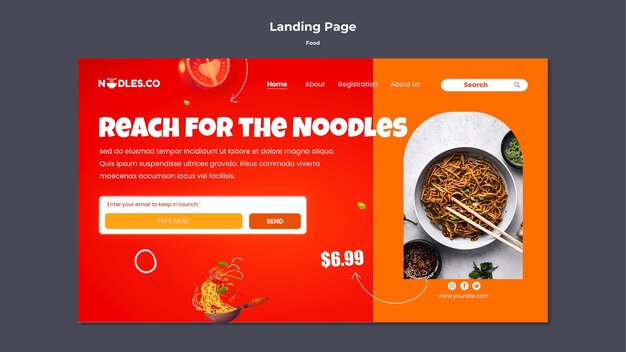 Food landing page design template