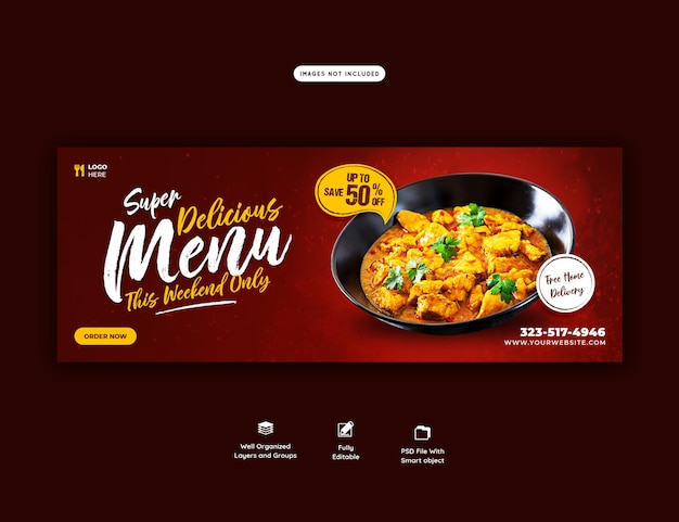 Free PSD food menu and restaurant cover template