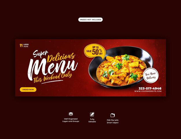 Food menu and restaurant cover template