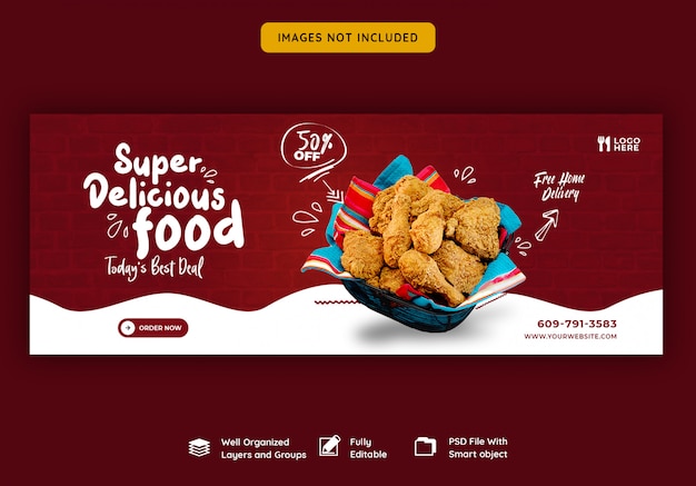 Food menu and restaurant facebook cover template