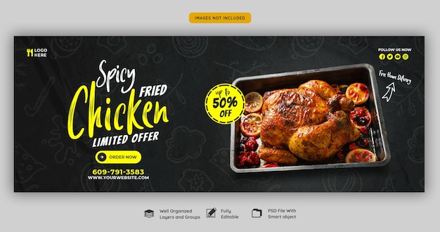 Food menu and restaurant facebook cover template