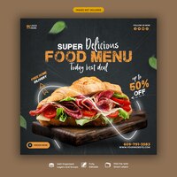 免费PSD食品菜单和餐厅社交媒体旗帜模板雷竞技官网 雷竞技电竞平台