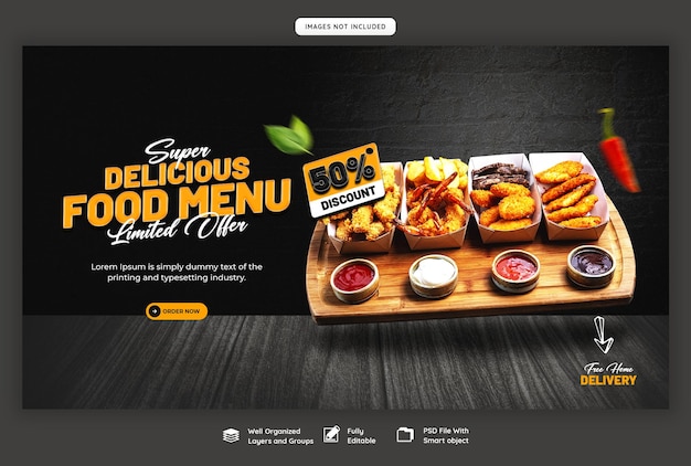 Food menu and restaurant web banner template – Best PSD Templates for Your Restaurant Website