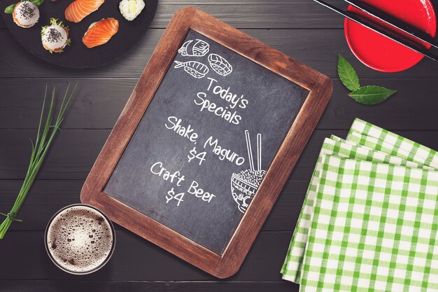 Download Creative sushi bar menu mockup | Free PSD File