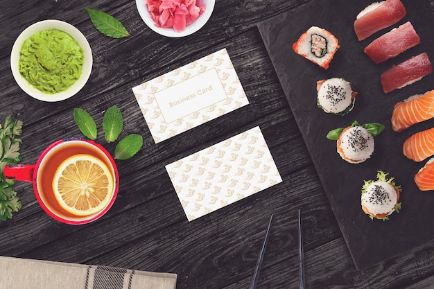 Download Free PSD | Smartphone mockup with japanese food mockup