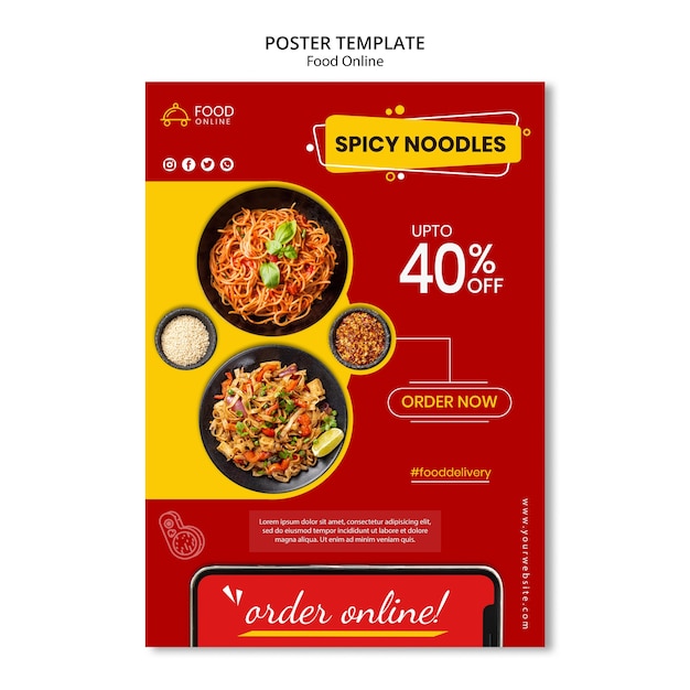 Food online concept poster mock-up