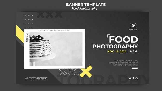 Food photography ad banner template