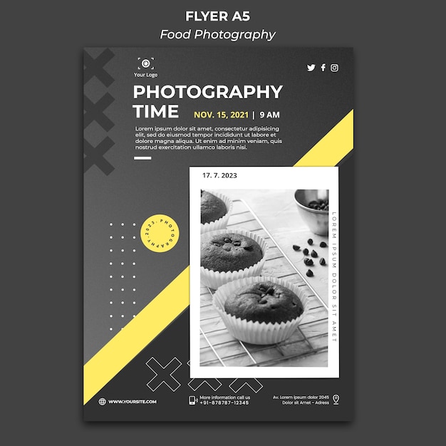 Free PSD food photography ad poster template