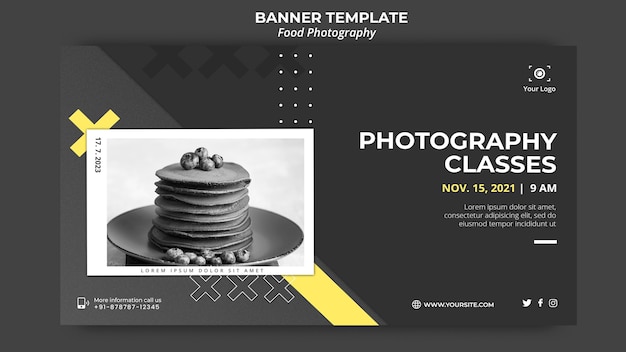 PSD gratuito modello di banner di fotografia di cibo