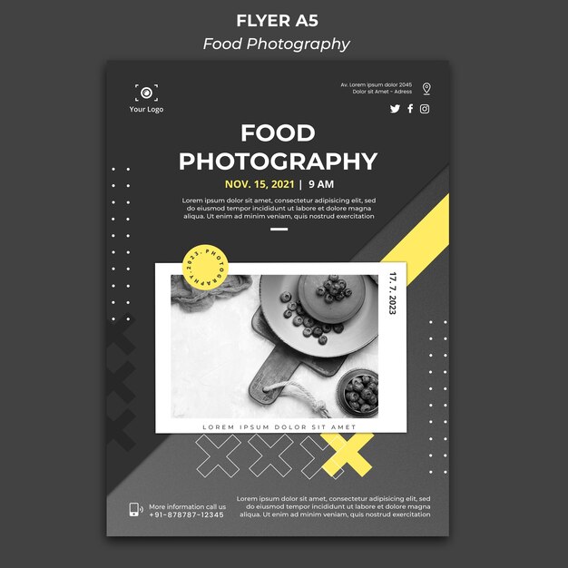Food photography template flyer