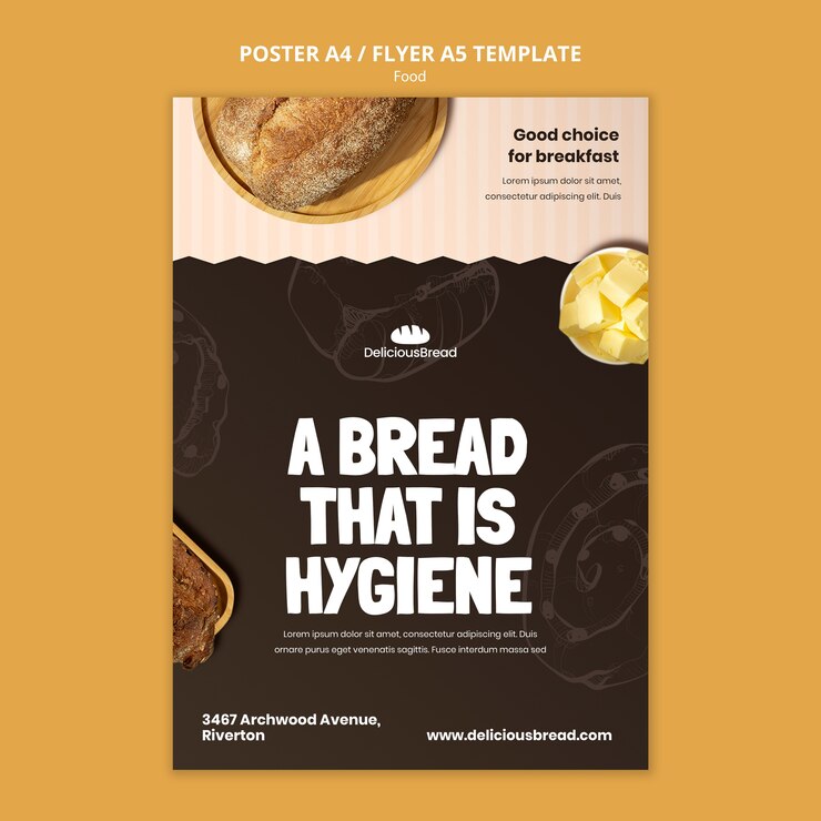 Free PSD food poster design template