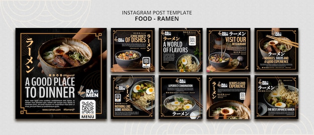 Free PSD food ramen template design