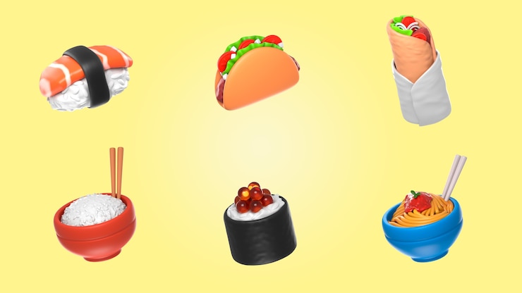 Free PSD food render pack mockup